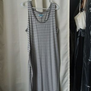 Striped maxi maternity dress